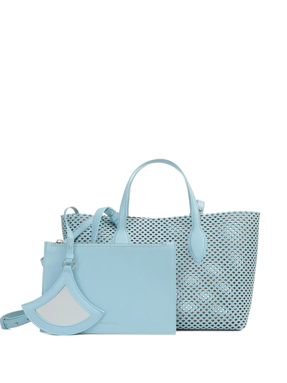 Sergio Rossi Kleine Mermaid leren shopper Blauw