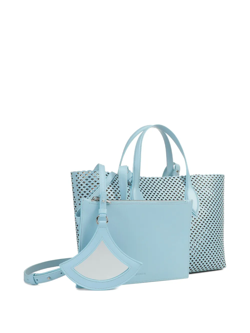 Sergio Rossi Kleine Mermaid leren shopper Blauw