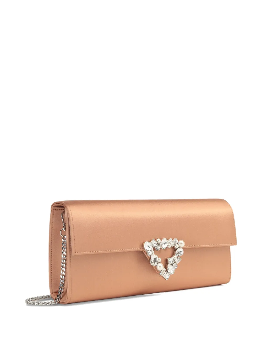 Sergio Rossi Precious satijnen clutch verfraaid met kristallen Beige