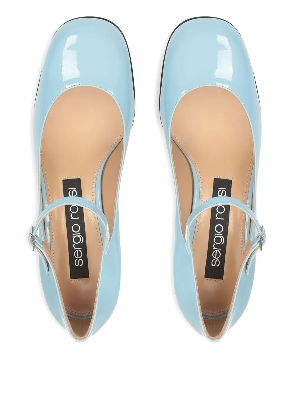 Sergio Rossi 45mm Si patent leather ankle-strap pumps Blue
