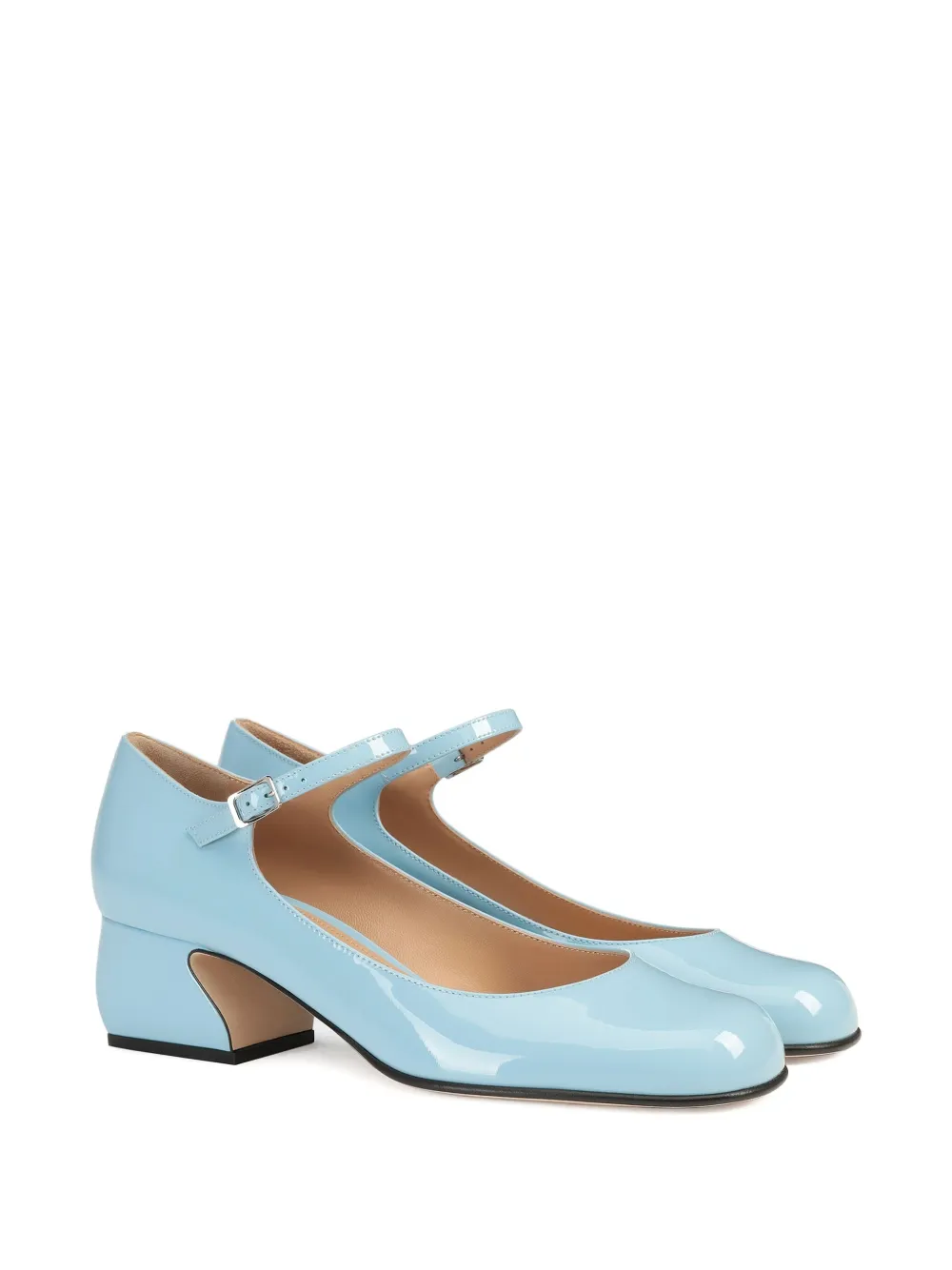 Sergio Rossi 45mm Si patent leather ankle-strap pumps Blue