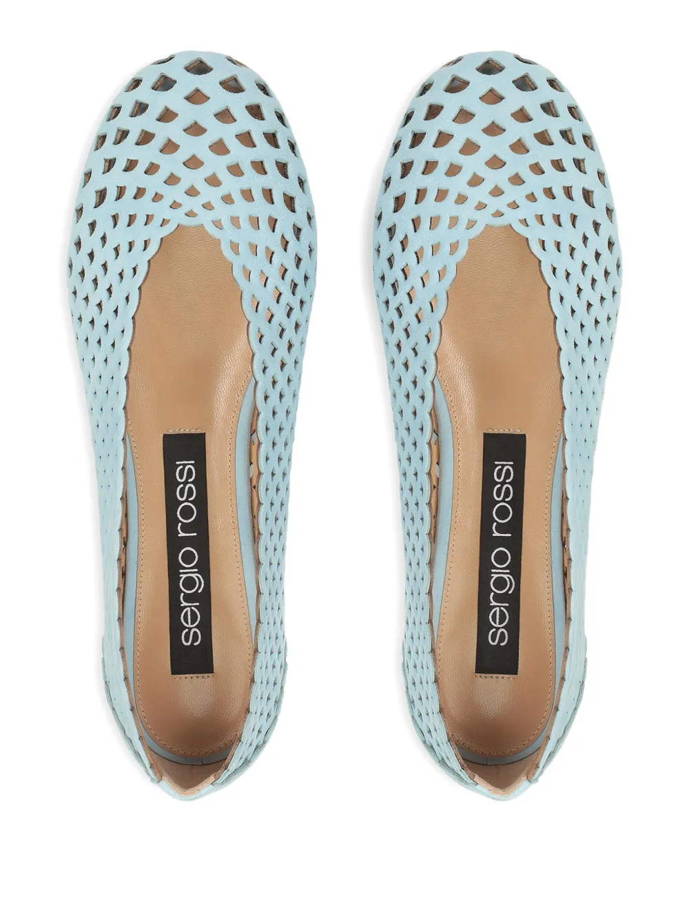 Sergio Rossi leather ballet flats Blue