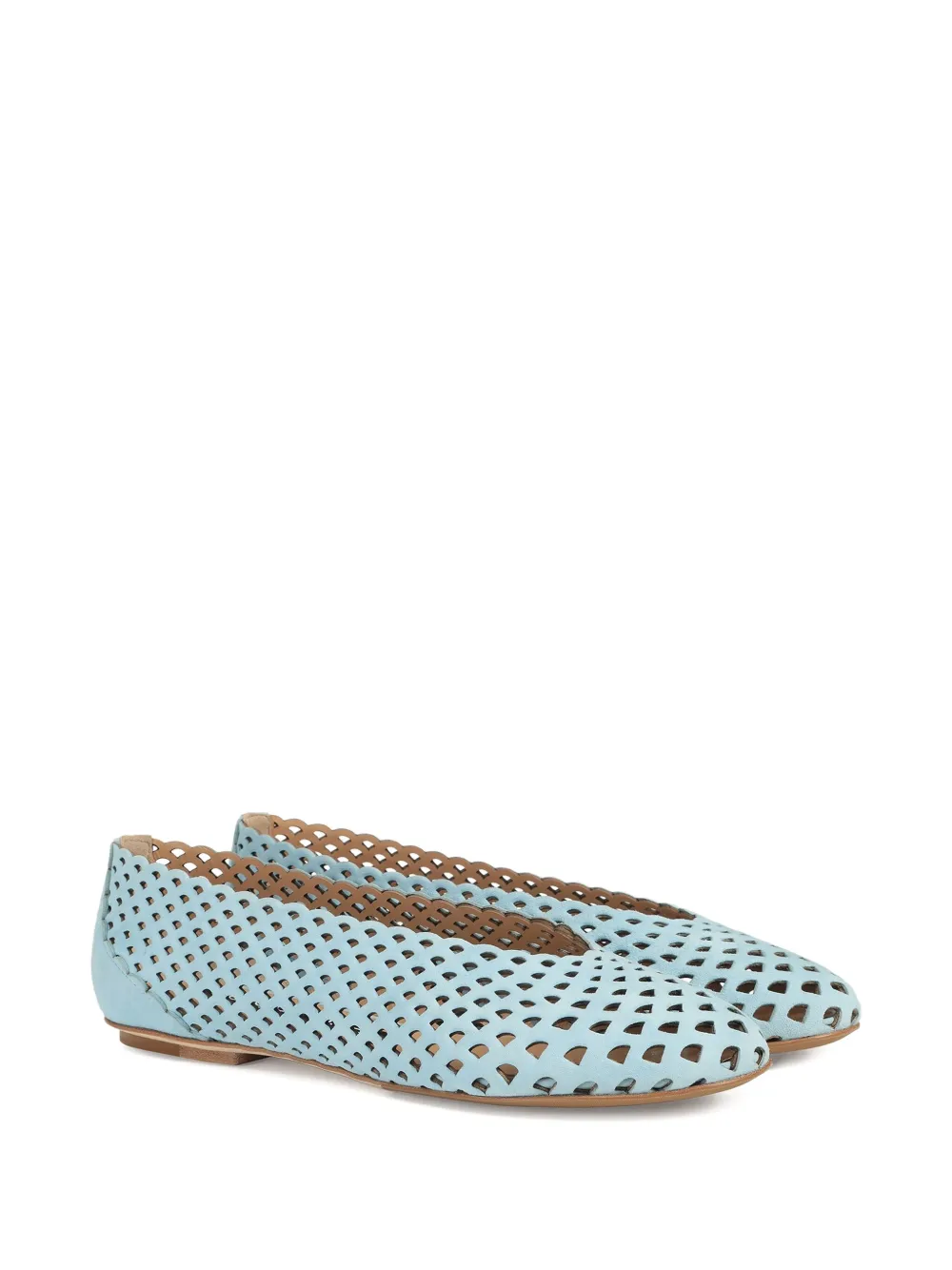 Sergio Rossi Leren ballerina's - Blauw