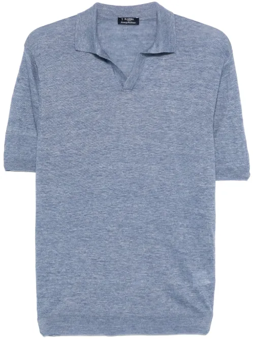Barba t-shirt en maille fine - Bleu - Barba - Modalova