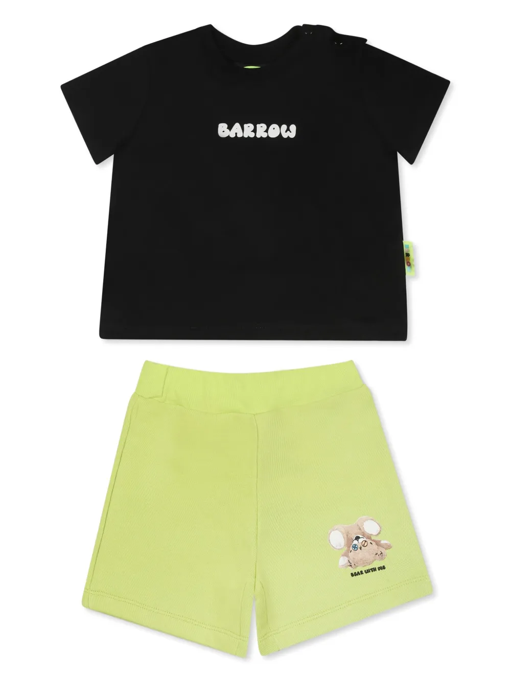 Barrow kids طقم بشورت وطبعة شعار الماركة | أسود | Image 1