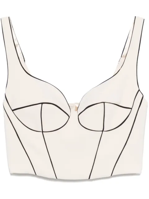 Elisabetta Franchi top estilo corset en contraste