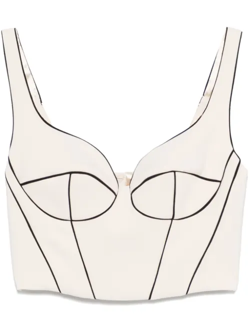 Haut à corset contrastant - Elisabetta Franchi - Modalova