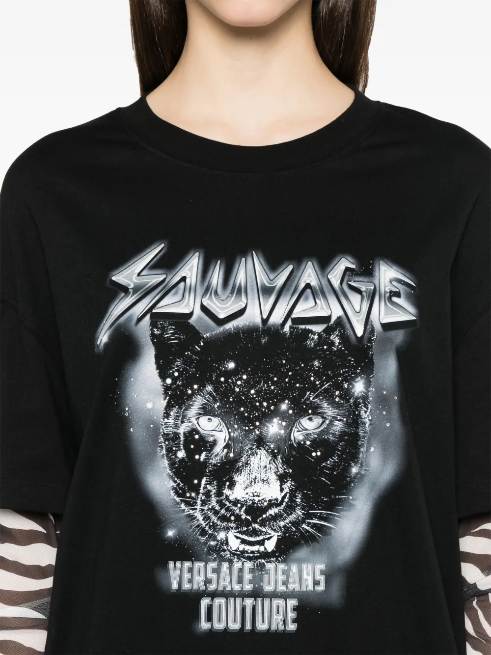 Versace Jeans Couture Gelaagd T-shirt Zwart