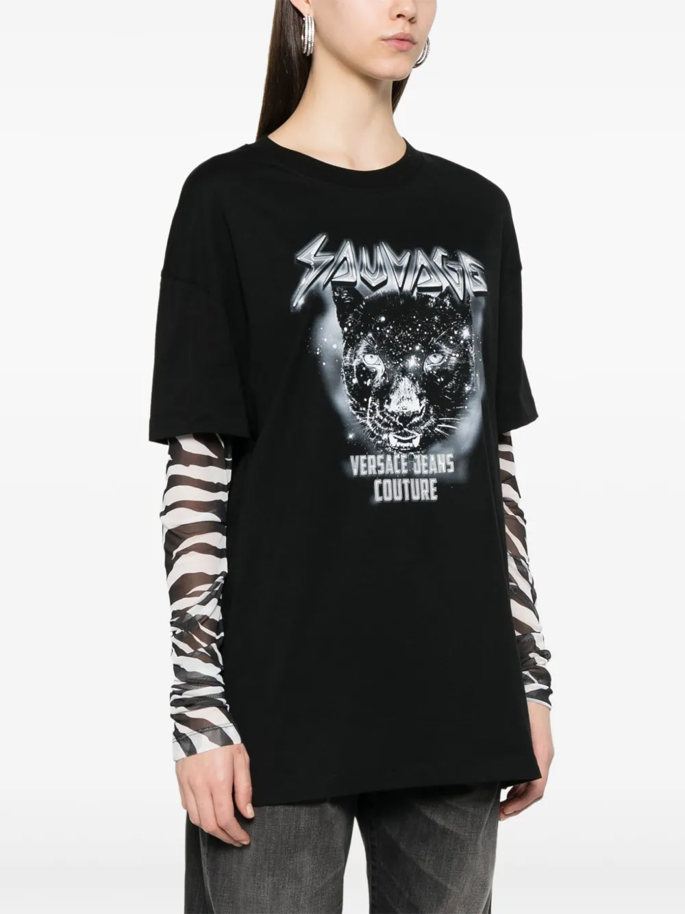Versace Jeans Couture Gelaagd T-shirt Zwart