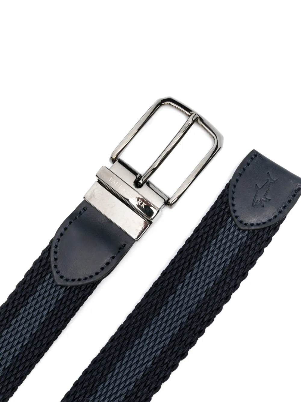 Paul & Shark Riem met leren afwerking - Blauw