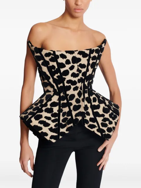 Balmain blusa con estampado de leopardo
