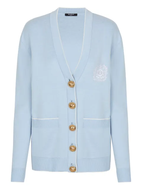 Balmain emblem button cardigan