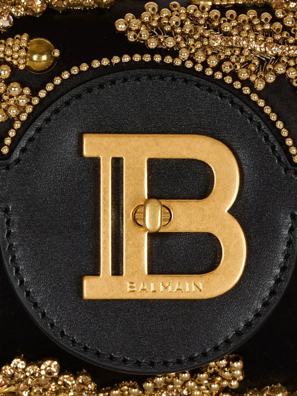 Balmain B-buzz Baroque-embroidery Clutch In Black