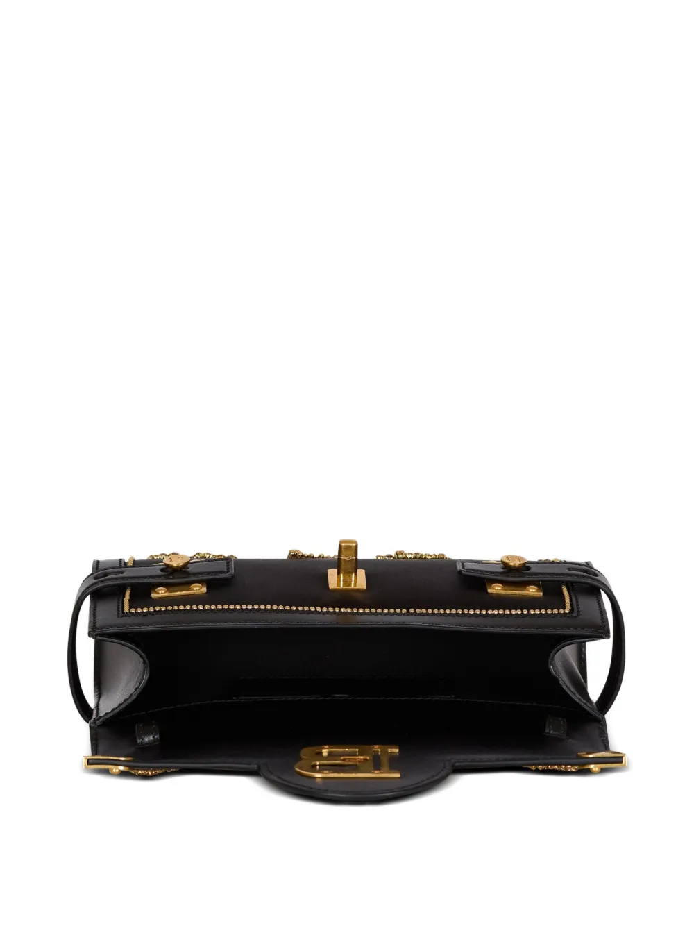 Balmain B-buzz Baroque-embroidery Clutch In Black
