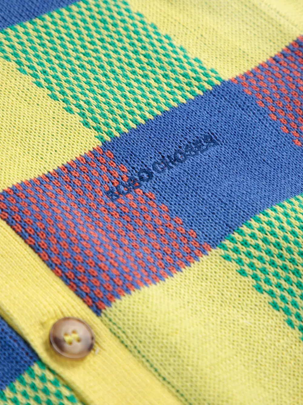 Bobo Choses Vichy vest met jacquard Geel