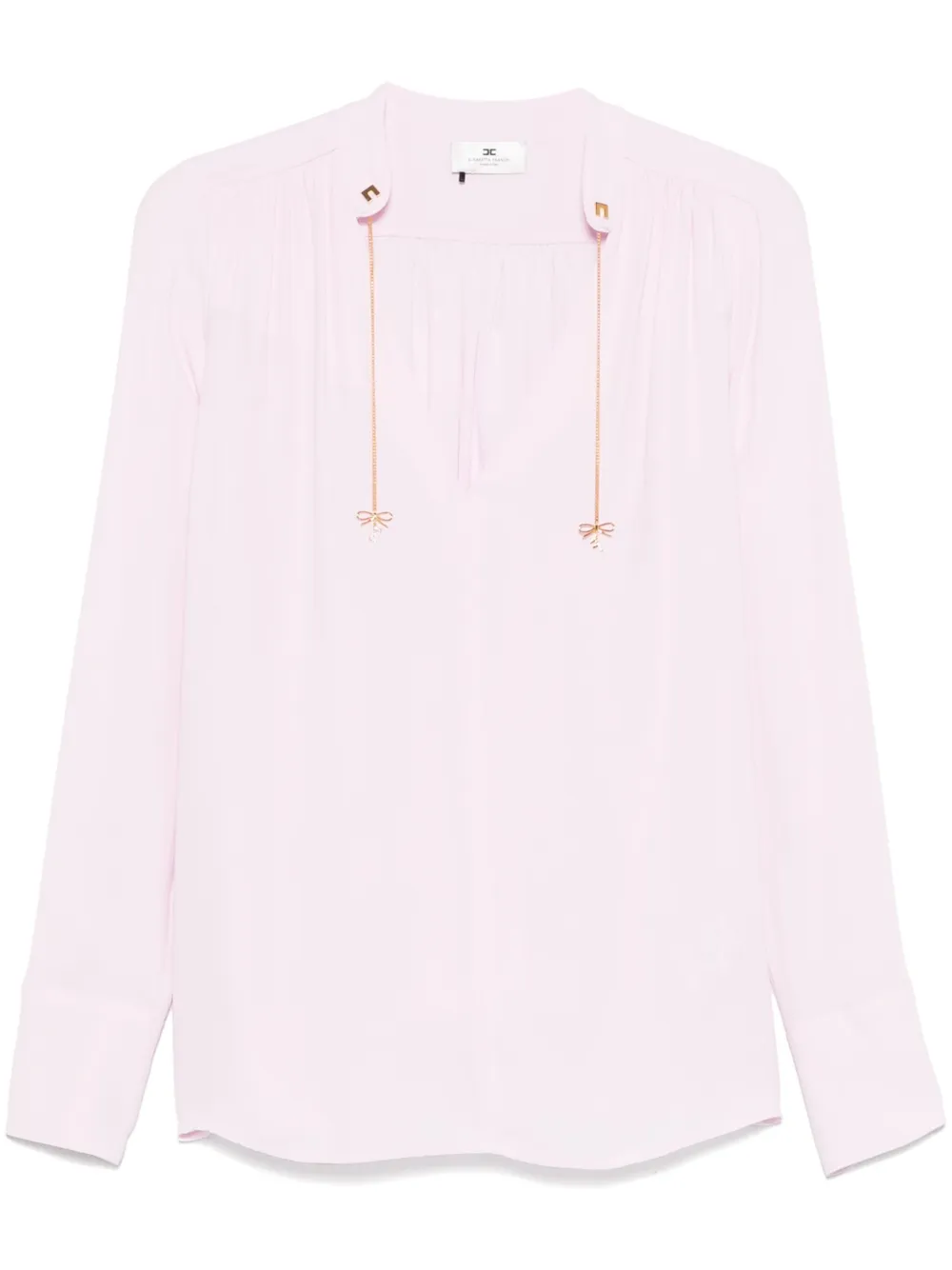 Elisabetta Franchi Georgette blouse met logobedel Roze