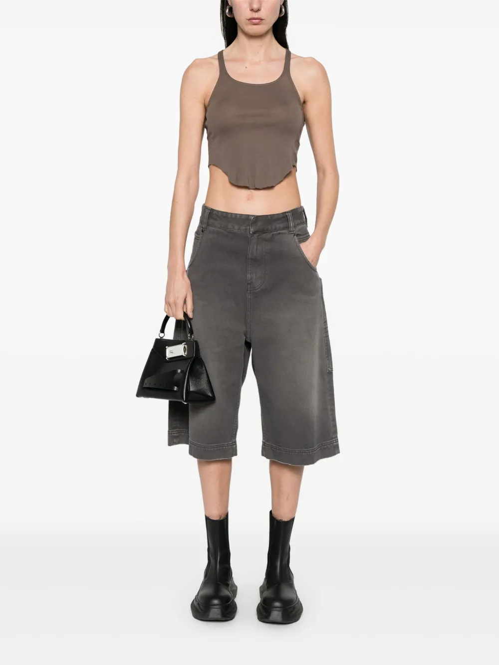 Rick Owens DRKSHDW Cropped tanktop - Grijs