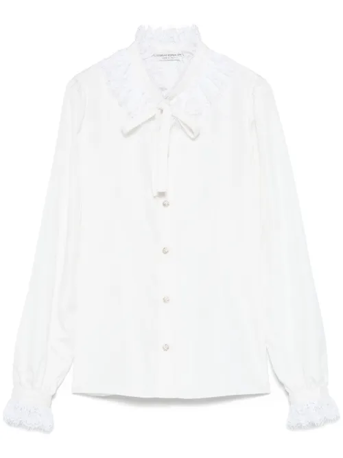 Chemise en popeline mélangée - Alessandra Rich - Modalova