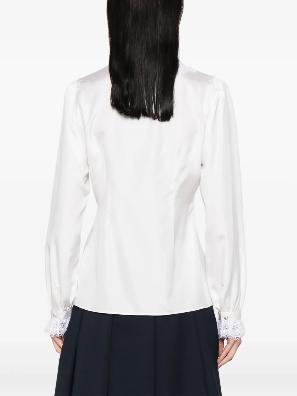 Alessandra Rich Zijden popeline blouse Wit
