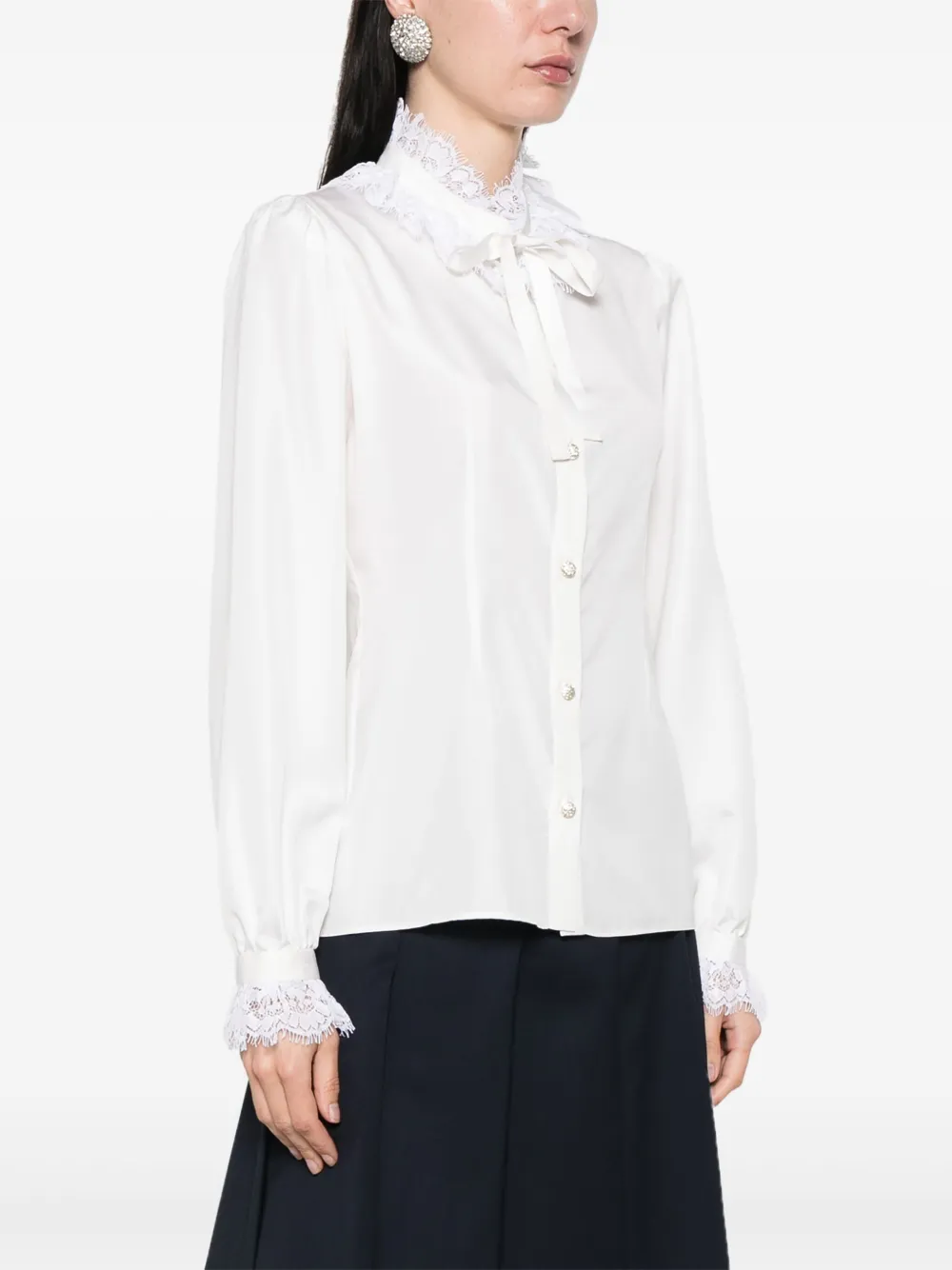 Alessandra Rich Zijden popeline blouse Wit