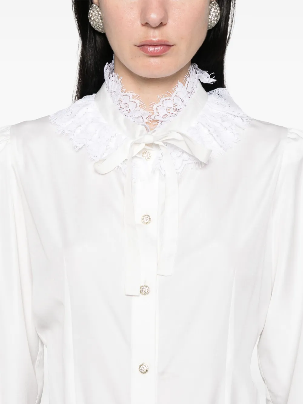 Alessandra Rich Zijden popeline blouse Wit