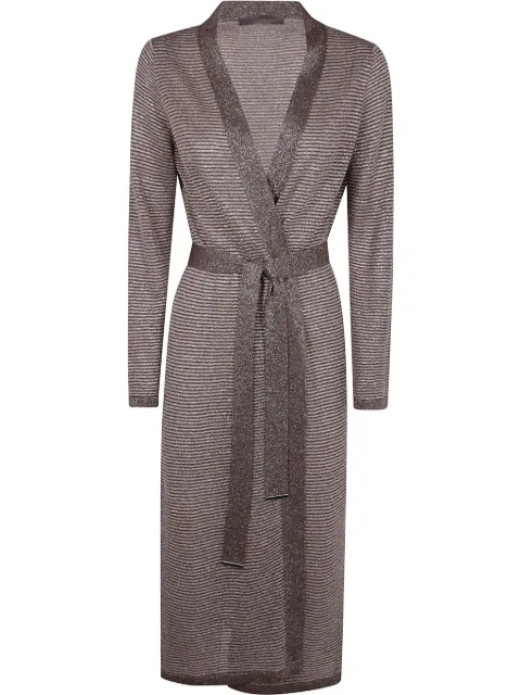 D.Exterior striped cardigan