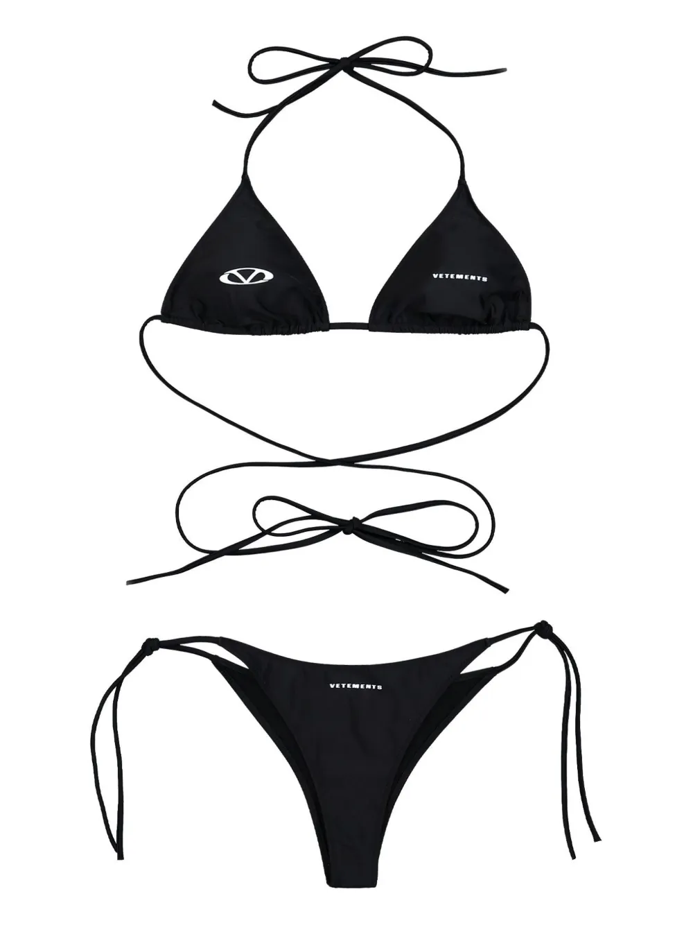 VETEMENTS logo-print bikini set – Black