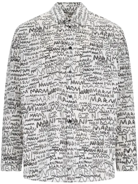 Marni logo-scribble shirt