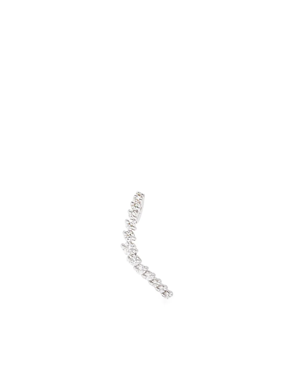 Yvonne Léon Vague ダイヤモンド ピアス 18Kホワイトゴールド - シルバートーン Yvonne Léon Vague ダイヤモンド ピアス 18Kホワイトゴールド - シルバートーン