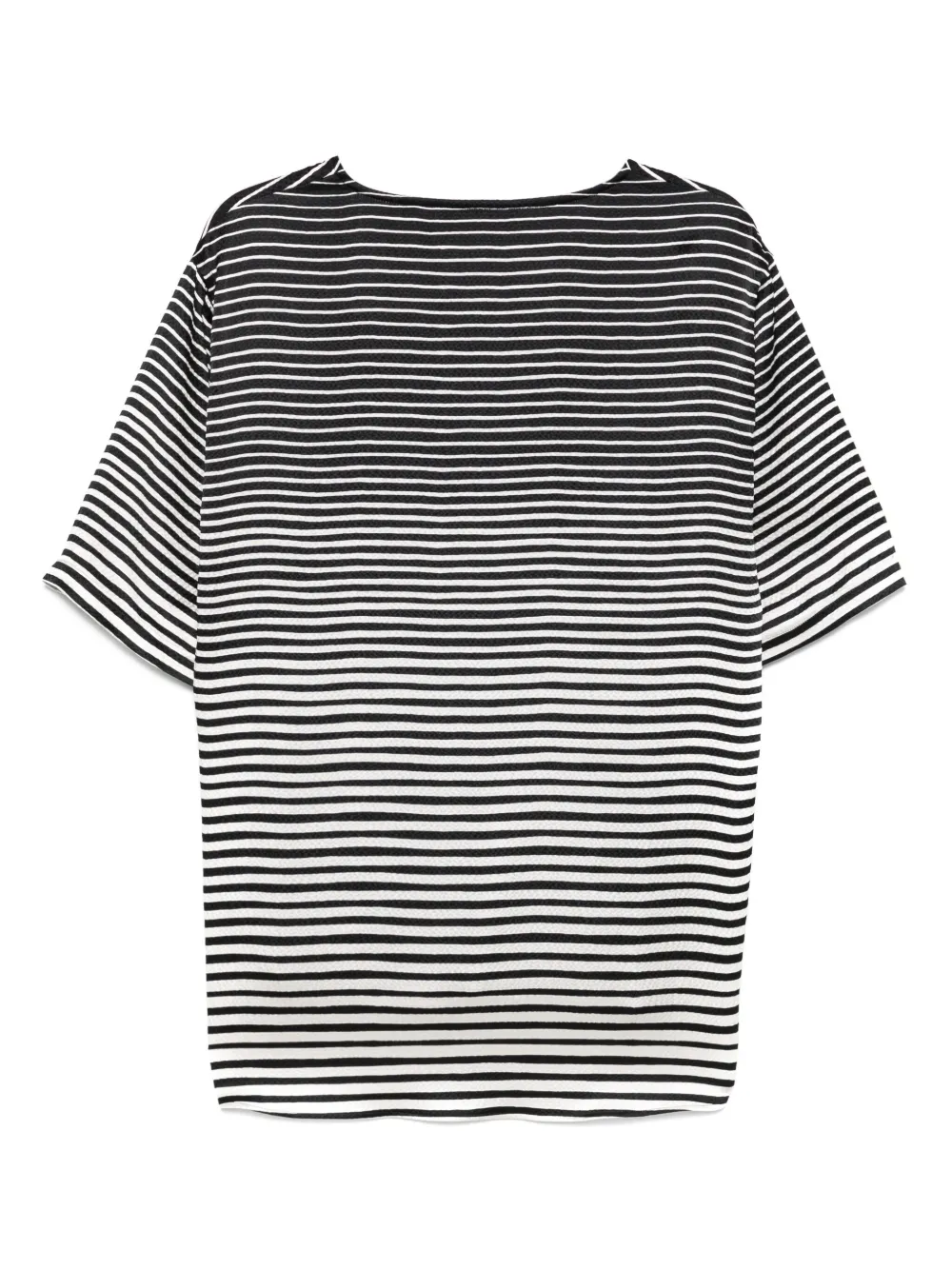 Giorgio Armani Gestreept T-shirt - Zwart