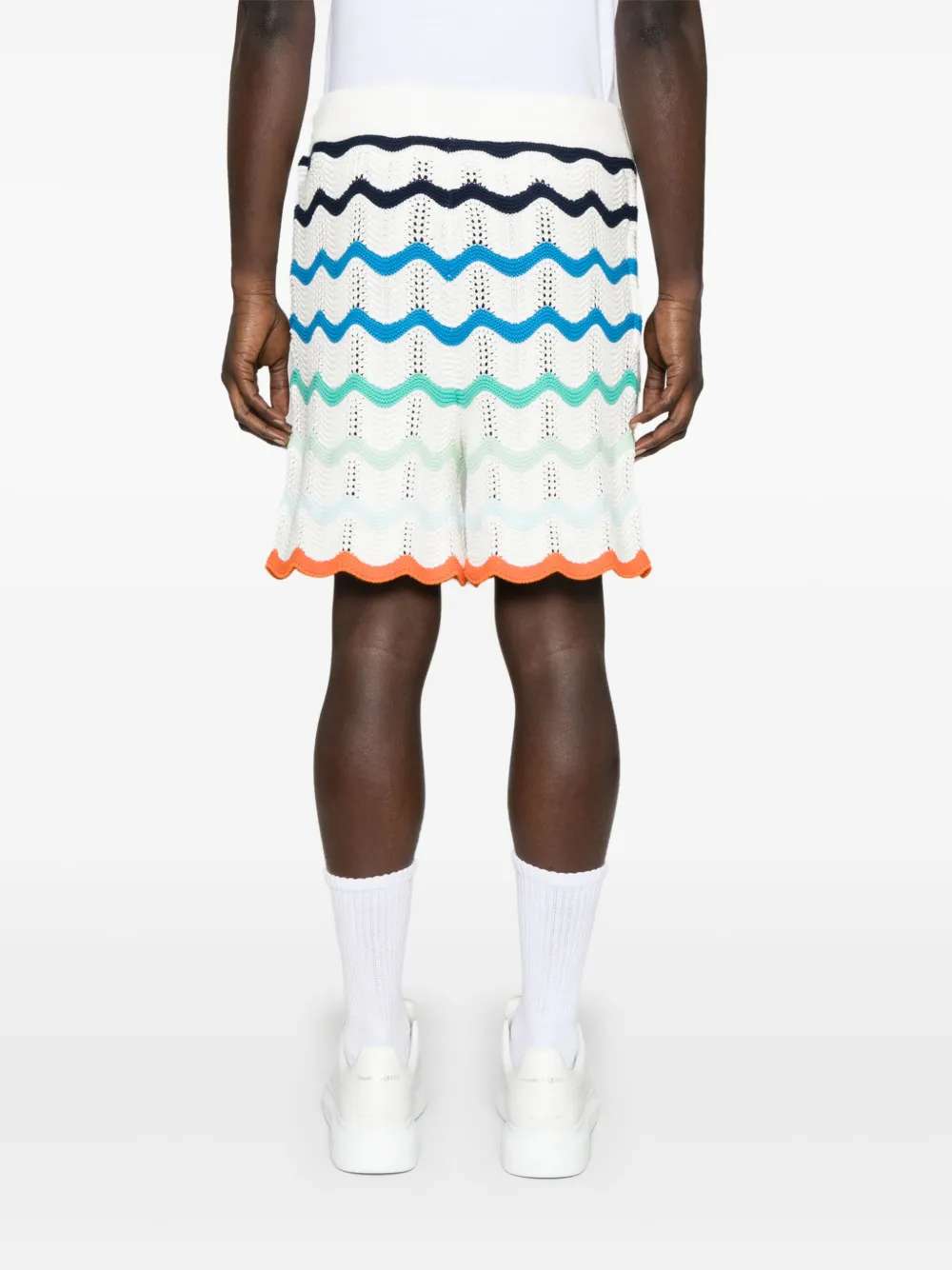 Casablanca Gradient Wave gehaakte shorts Wit