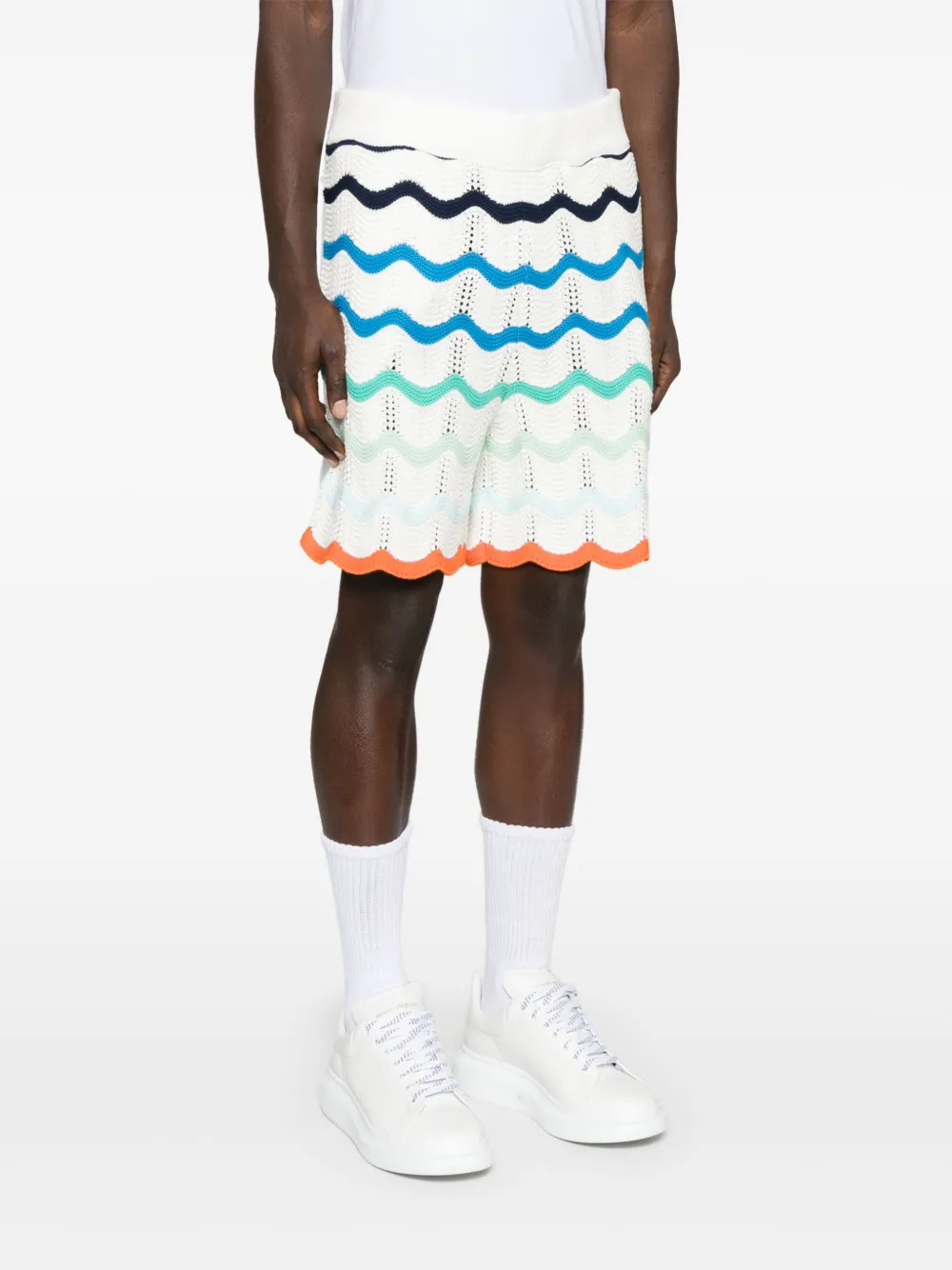 Casablanca Gradient Wave gehaakte shorts Wit