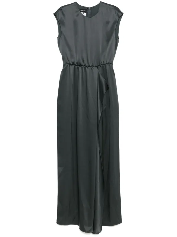 giorgio armani maxi dress Giorgio Armani Diamond Pleat Sleeveless Maxi Dress, Solid Dark Blue, Women's, 46, Casual & Work Dresses Maxi Dresses