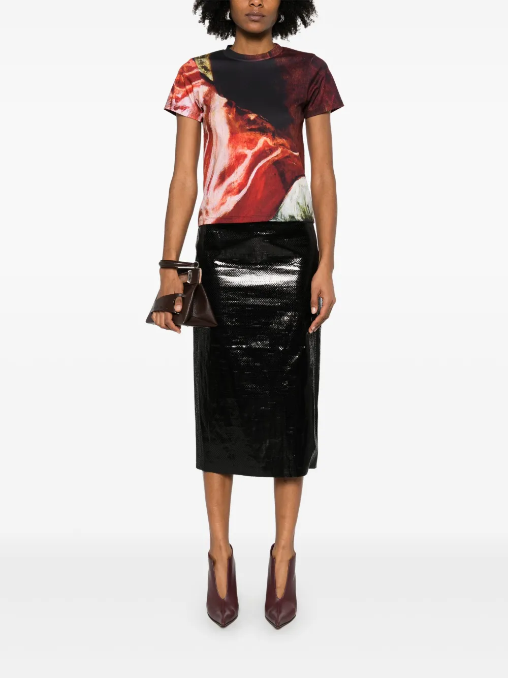 Alexander McQueen T-shirt met print - Rood