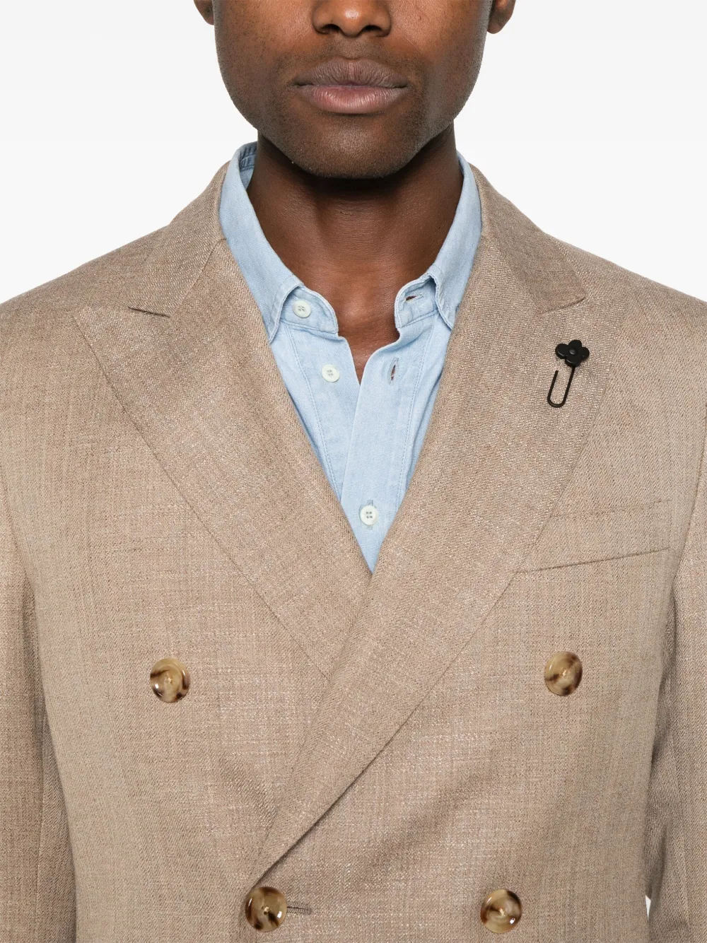Lardini Blazer met broche Bruin