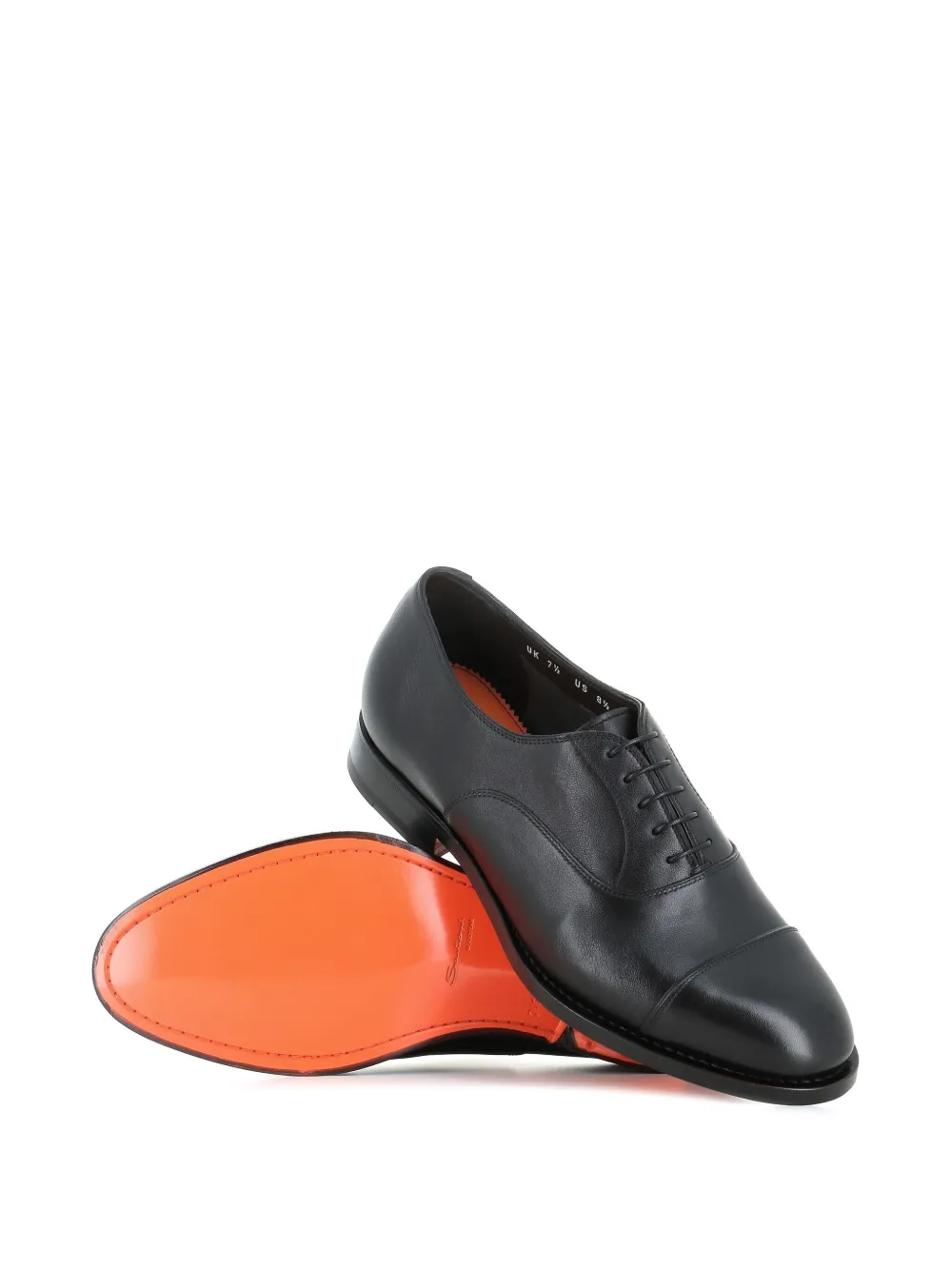 Santoni Leren Oxford schoenen Zwart