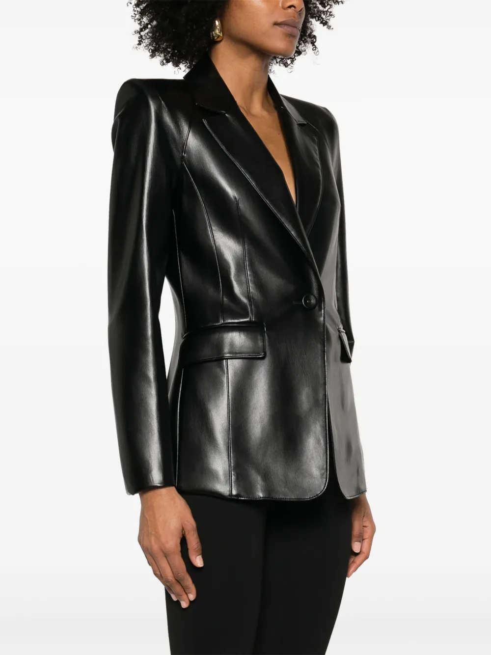 PATRIZIA PEPE FAUX-LEATHER BLAZER 