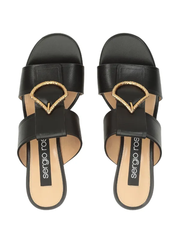 SERGIO ROSSI●Precious掲載●SR Sea Scaleカーフレザーサンダル Sergio Rossi Sea Scale Sandals | Black | FARFETCH GE