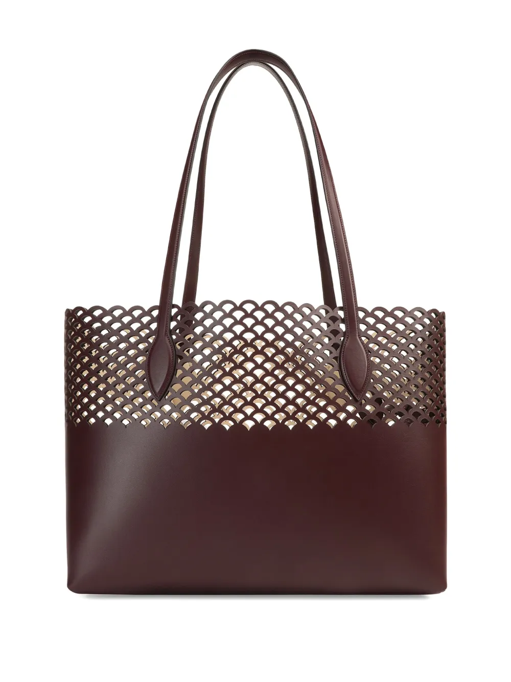 Sergio Rossi Sr Mermaid scallop-detail leather tote bag Bruin