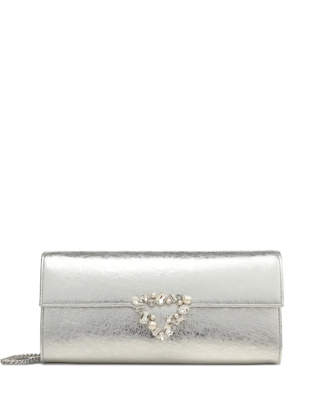 Sergio Rossi Precious crystal-embellished clutch Zilver