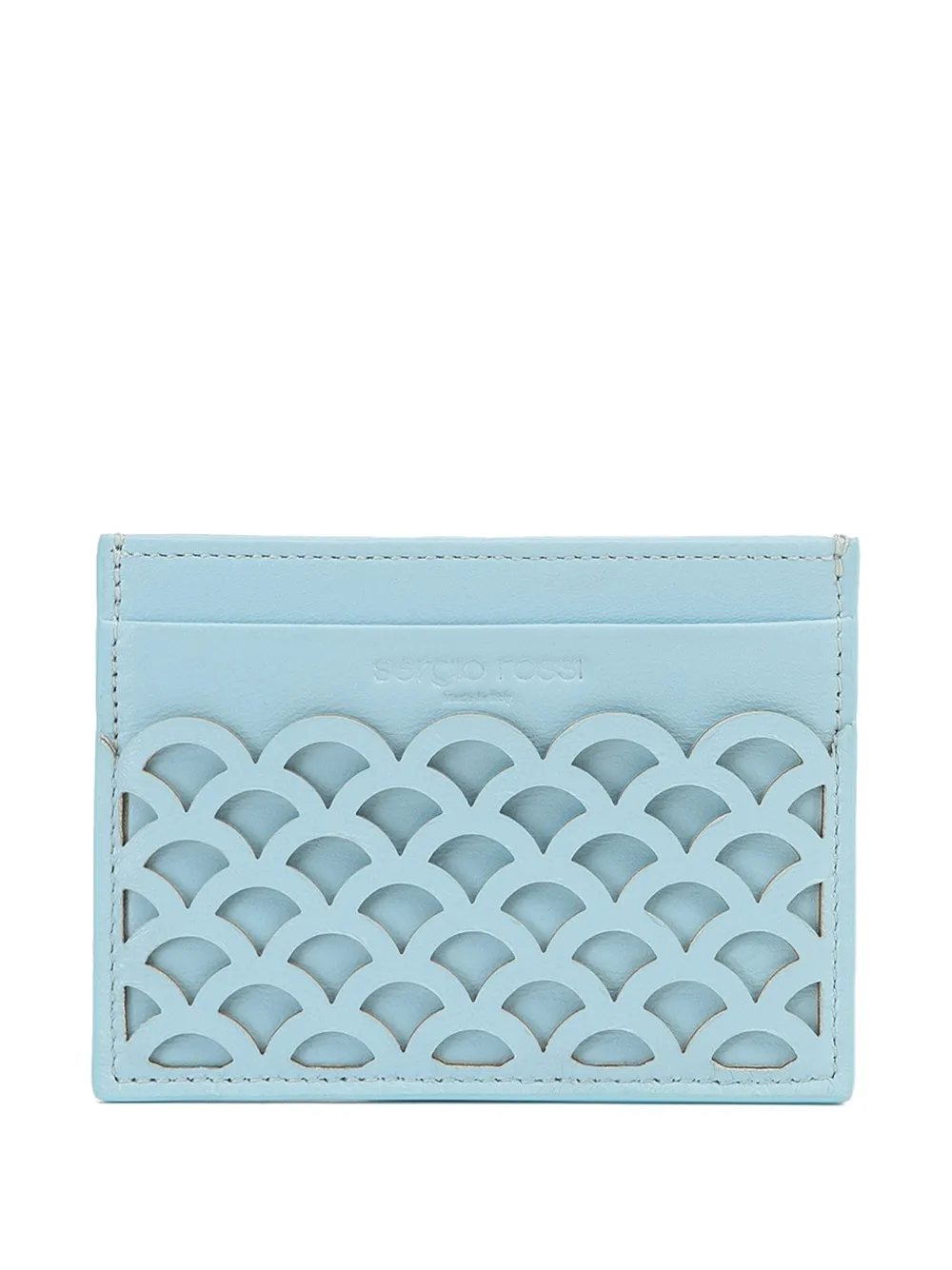 Sergio Rossi Sr Mermaid Leather Cardholder In Blue