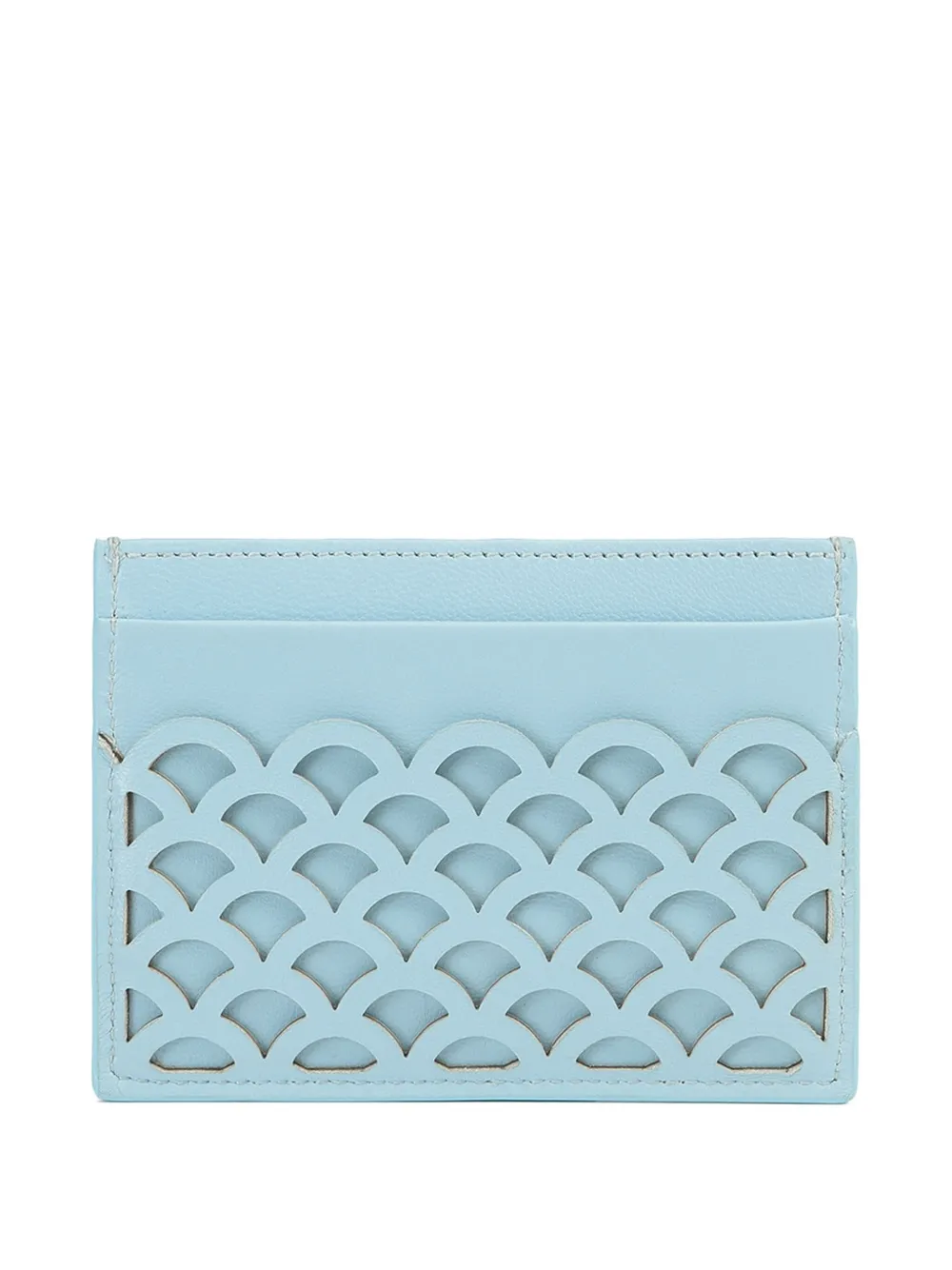 Sergio Rossi Sr Mermaid Leather Cardholder In Blue