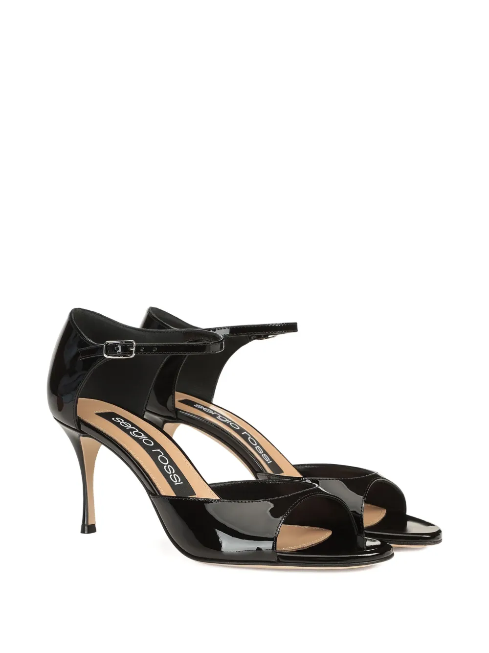 Sergio Rossi 75mm leather sandals Black