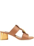 Sergio Rossi leather flat sandals - Brown