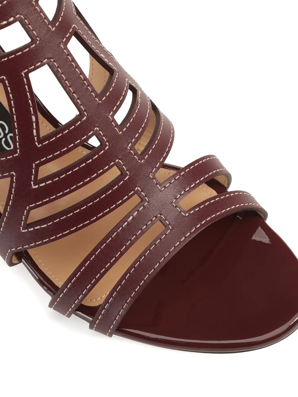 Sergio Rossi 50mm leather cut-out sandals Brown