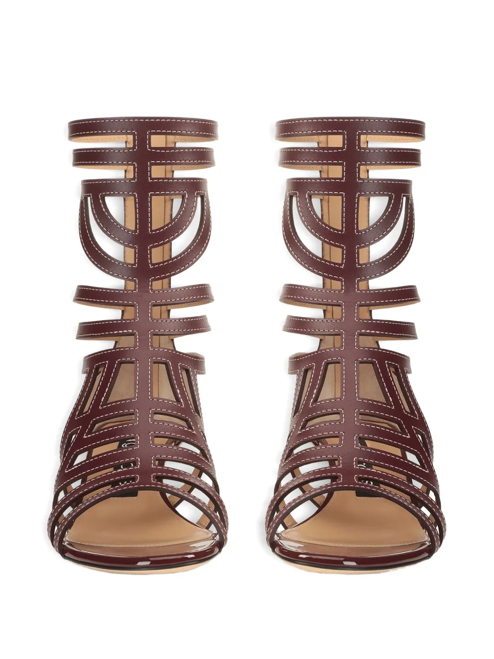 Sergio Rossi 50mm leather cut-out sandals Brown