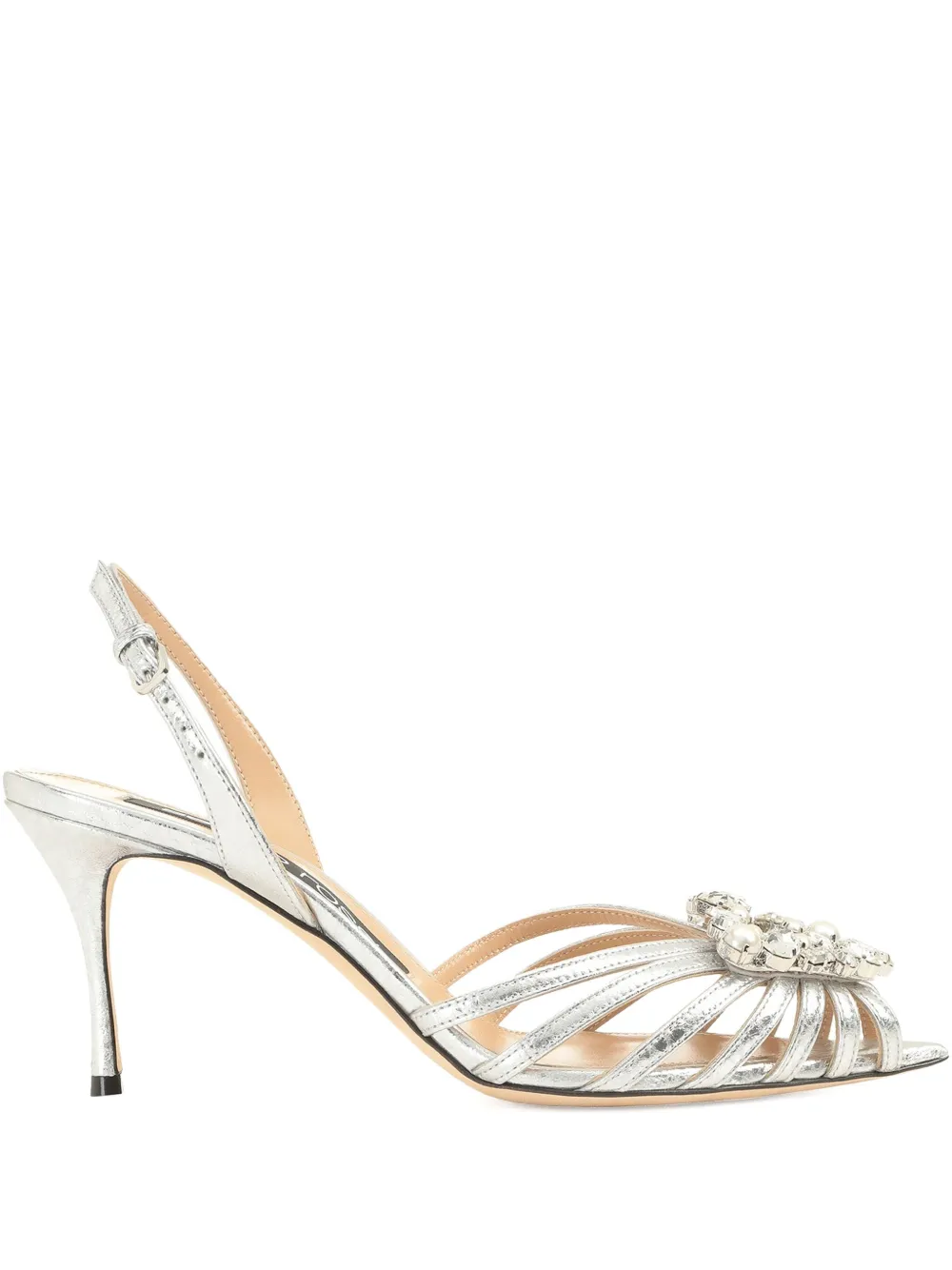 Sergio Rossi leather sandals Silver
