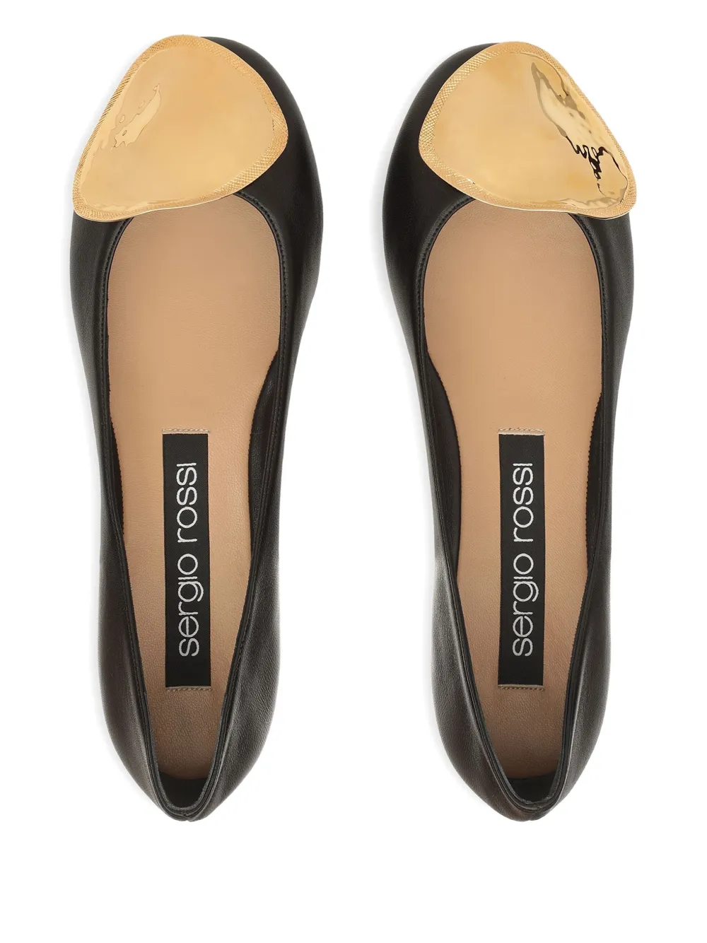 Sergio Rossi Leren ballerina's Zwart