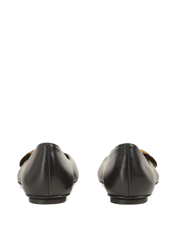 sergio rossi ブラックレザー フラットシューズ Sergio Rossi レザーフラットシューズ | ブラック | FARFETCH JP