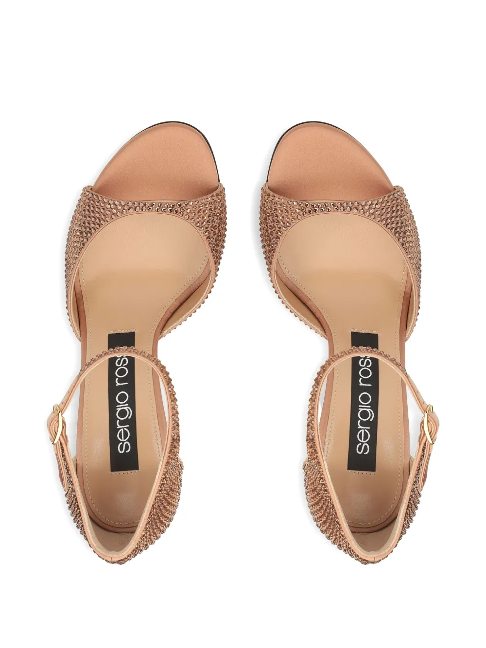Sergio Rossi 75mm Godiva crystal-embellished sandals Neutrals